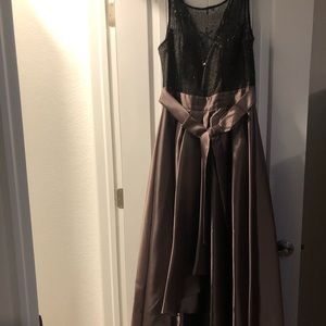 Black and Pewter Evening Gown